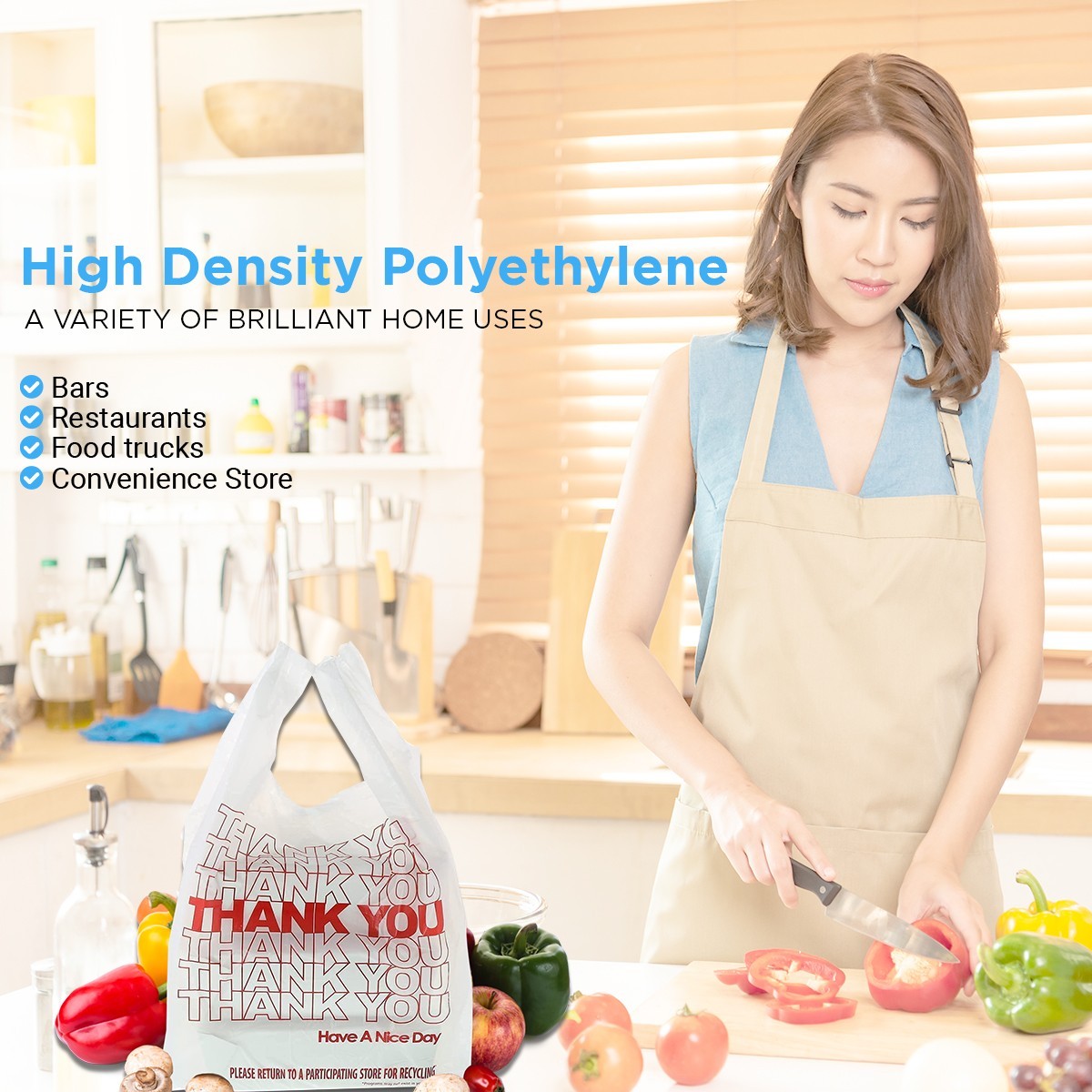 Heavy Duty Thank You Bags 11.5×6.5×22 Plastic T-Shirt Shopping Bags 1000 Pack