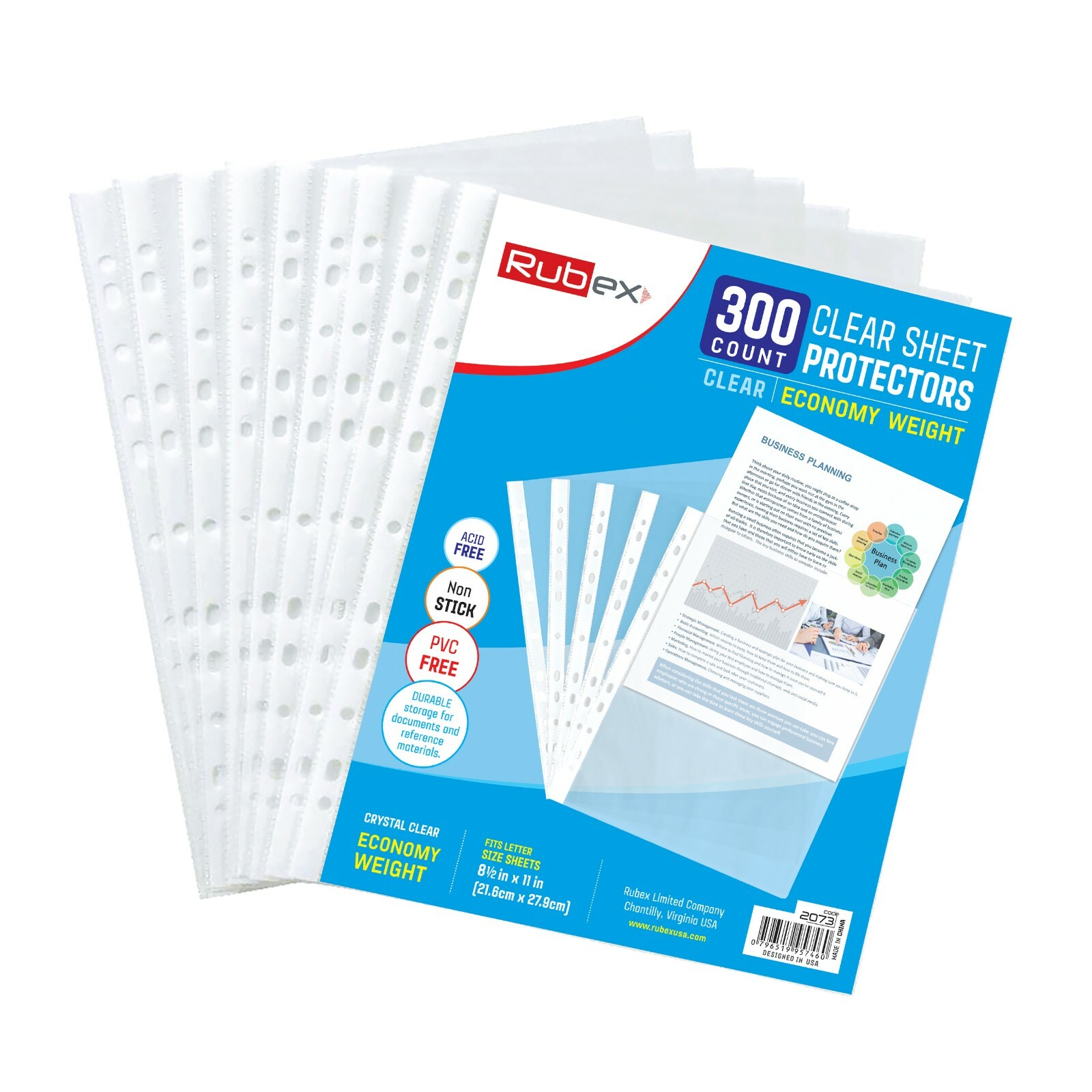 300 Sheet Protectors, Holds 8.5 x 11 inch Sheets