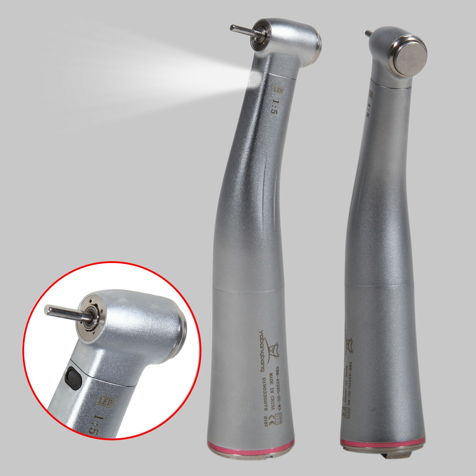 Dental Electric Highspeed Handpiece 1:5 Fiber Optic Contra Angle E-Type