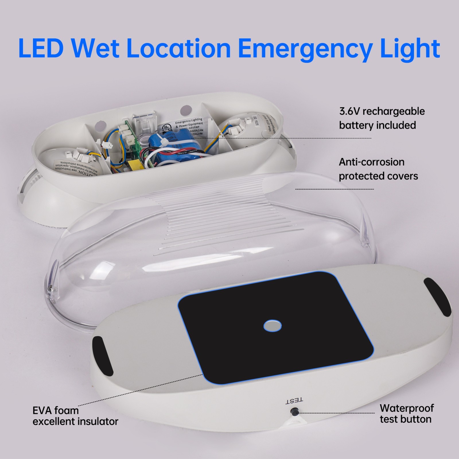 UL Listed-1 Pack outdoor emergency lights with wet location exit Light for Home