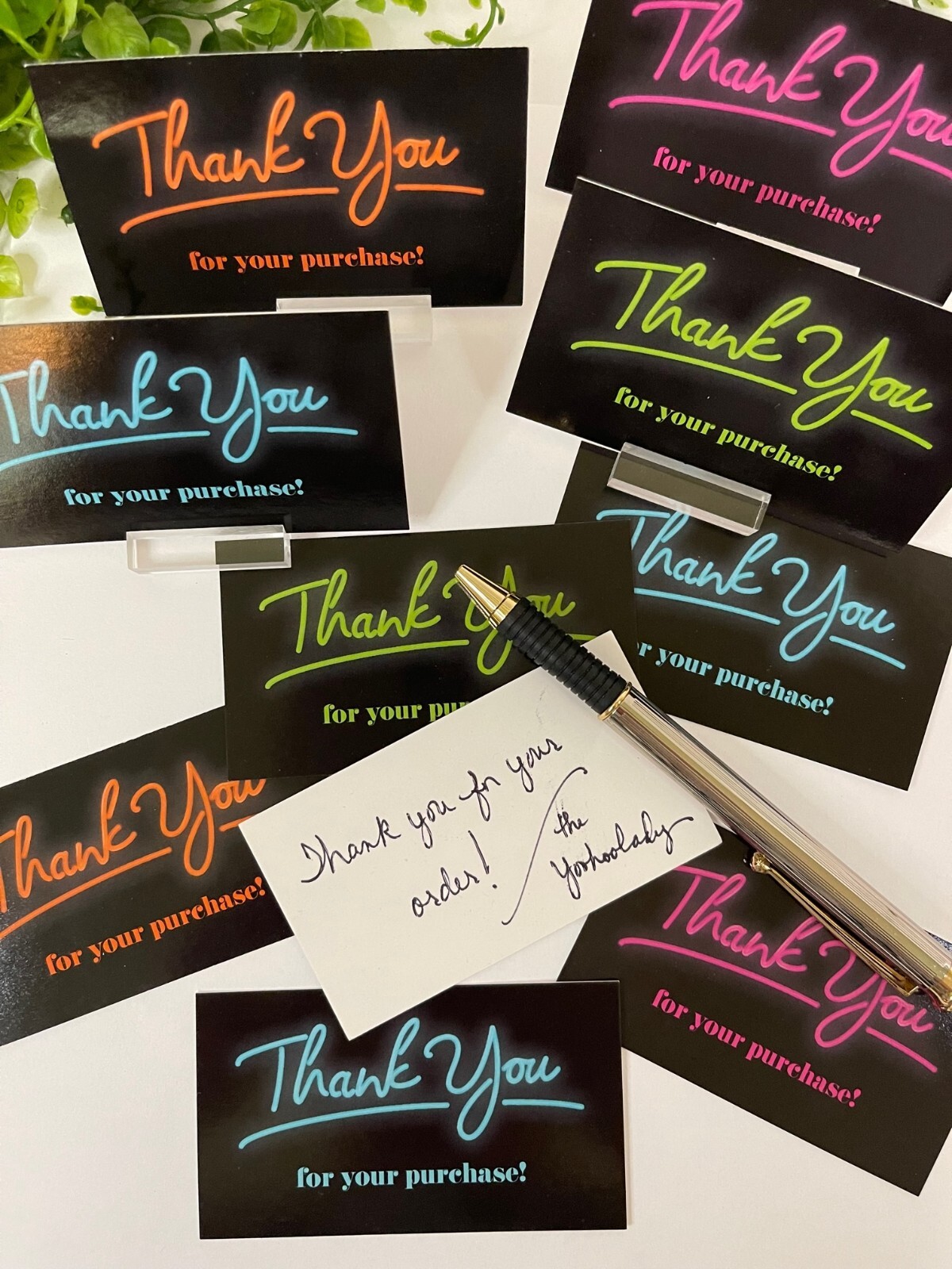 50x Business Cards, Thank You for Your Purchase 3.5×2″ Variety Pack