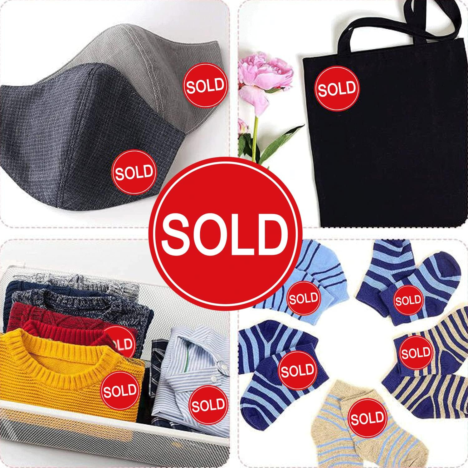 500 PCS Sold Stickers Small round Sold Point of Sale Pricing Labels 1 Inch Self-