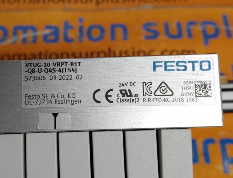 FESTO VTUG-10-VRPT-B1T-Q8-U-Q4S-4JTS4J 8-SLOT TERMINAL MANIFOLD NEW!! READ!!