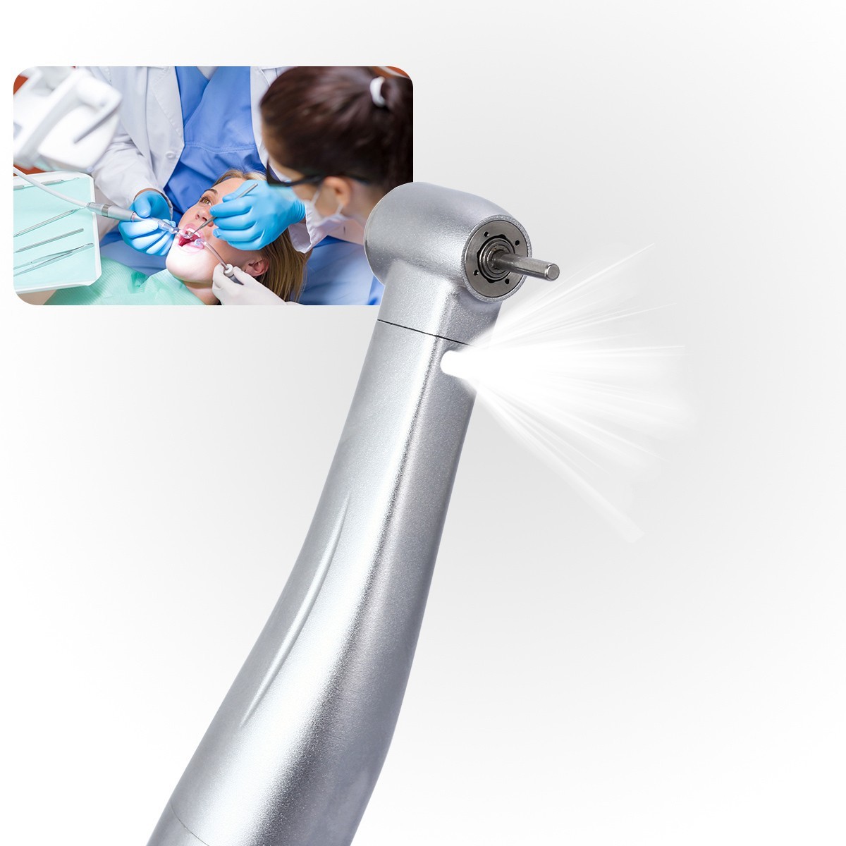 10x Dental 1:5 Fiber Optic Contra Angle Increase Internal 4 Spray LED Handpiece
