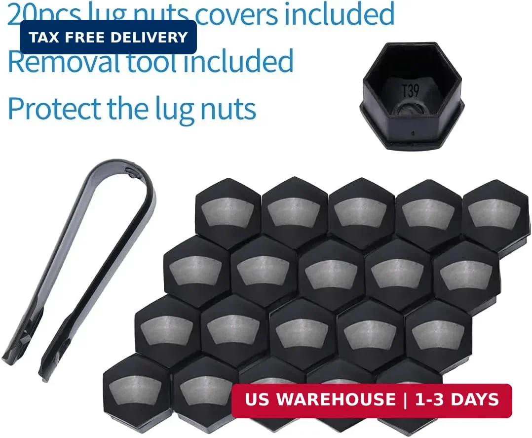 Acorn M12x1.5 Black Spline Lug Nuts – Set of 20, 1.38″ Long, Fit for Honda Accor