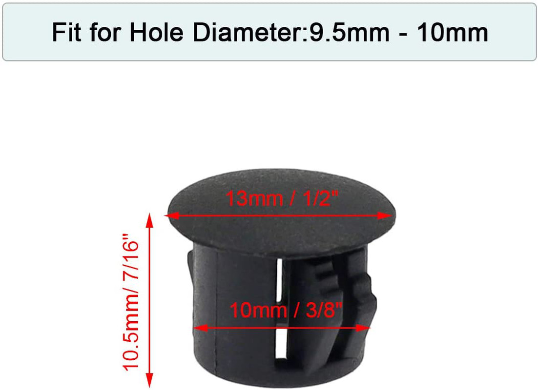 60PCS 10mm 3/8″ Black Hole Plugs Plastic Flush End Caps Black NEW
