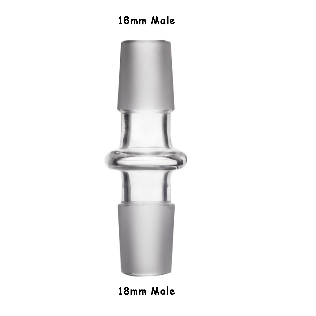 2pcs 18mm male to 18mm male glass adapter