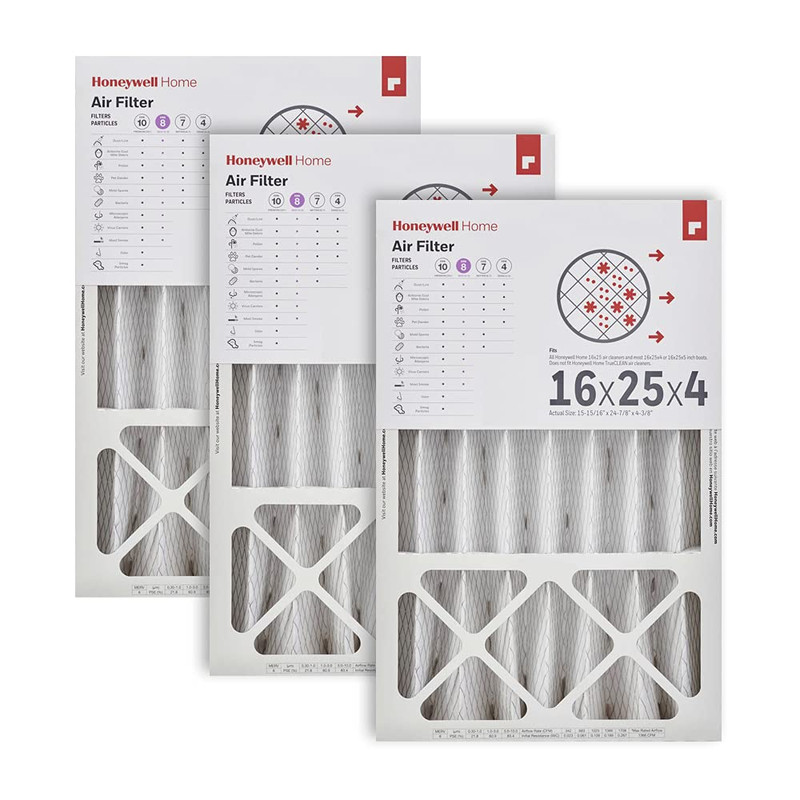 Honeywell Home 16X25X4 Merv 8 Ac Furnace Air Filter 3 Pack Cf408F1625-3Pkam
