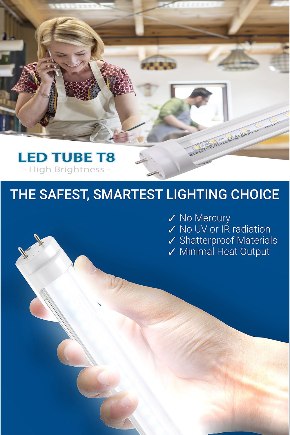 10-100 PACK LED G13 4FT 4 Foot T8 Tube Light Bulbs 18W 6000-6500K Cool White