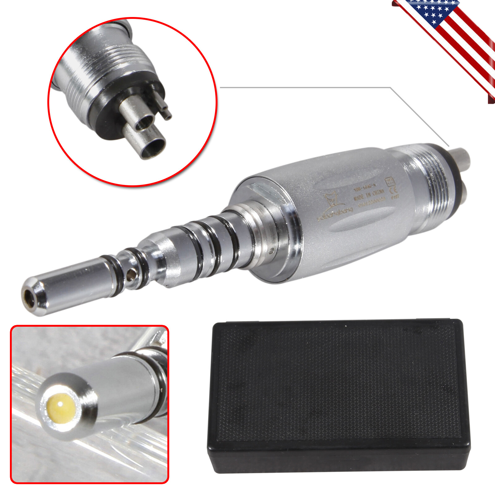 Dental Fiber Optic LED Handpiece High Speed/ LED Coupler 4/6Hole Swivel Fit KaVo
