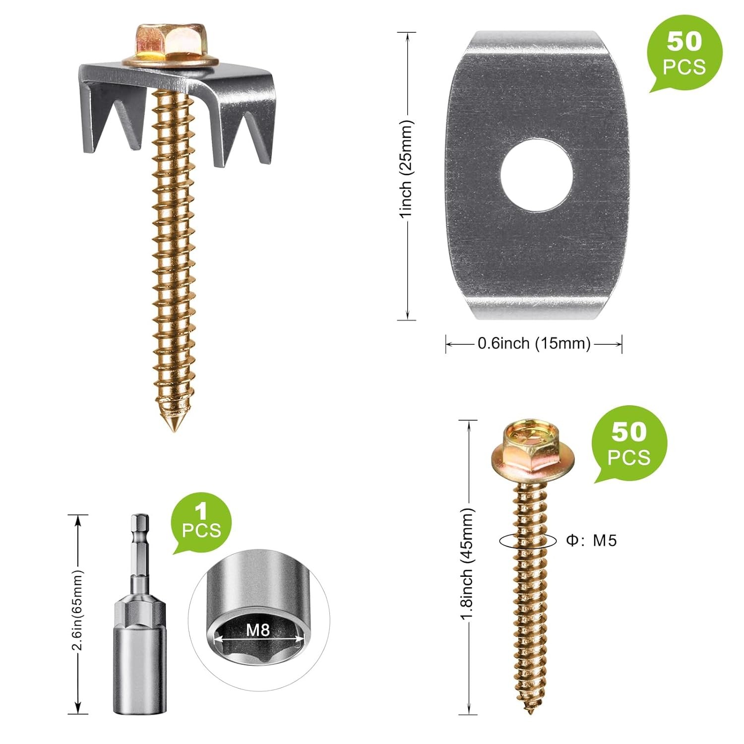50/100/200 Pcs Reusable Barbed Fence Staples, Wire Fence Fasteners for Softwoods