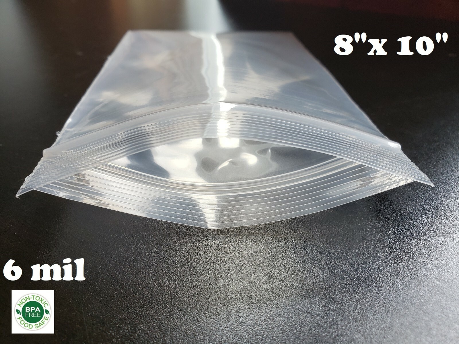 100 8″ x 10″ Extra Heavy Duty 6 Mil Zip Seal Lock Top Plastic Bags Resealable