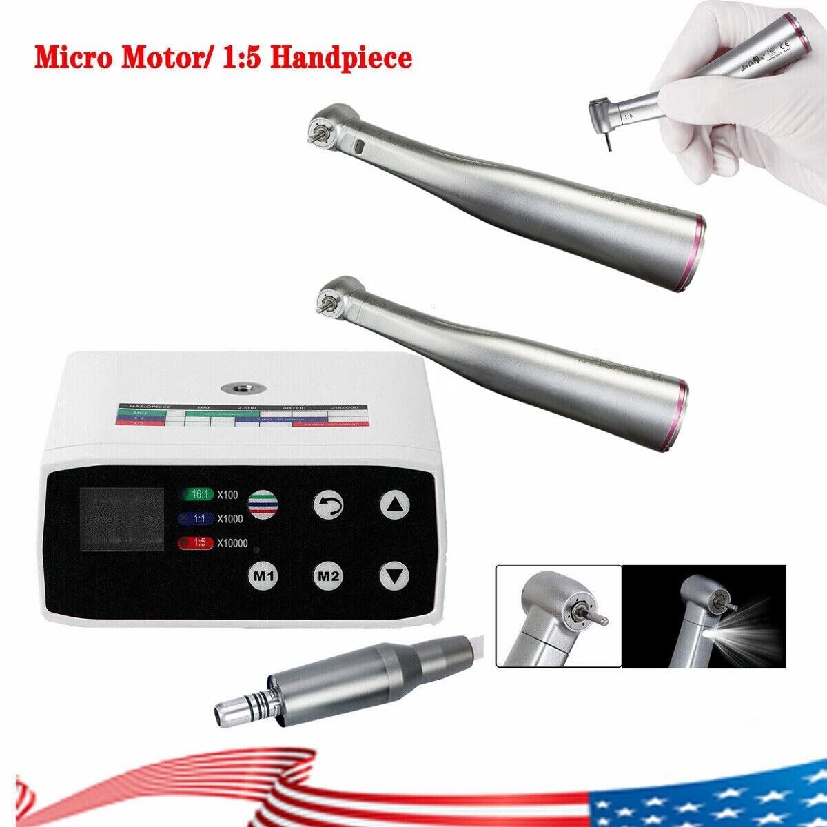 US Dental Brushless LED Electric Micro Motor 1:5 Increasing Handpiece