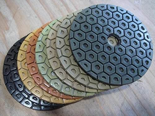 7″ Diamond Polishing Pad 15 Piece Grit 50 100 200 400 800 stone Concrete Marble