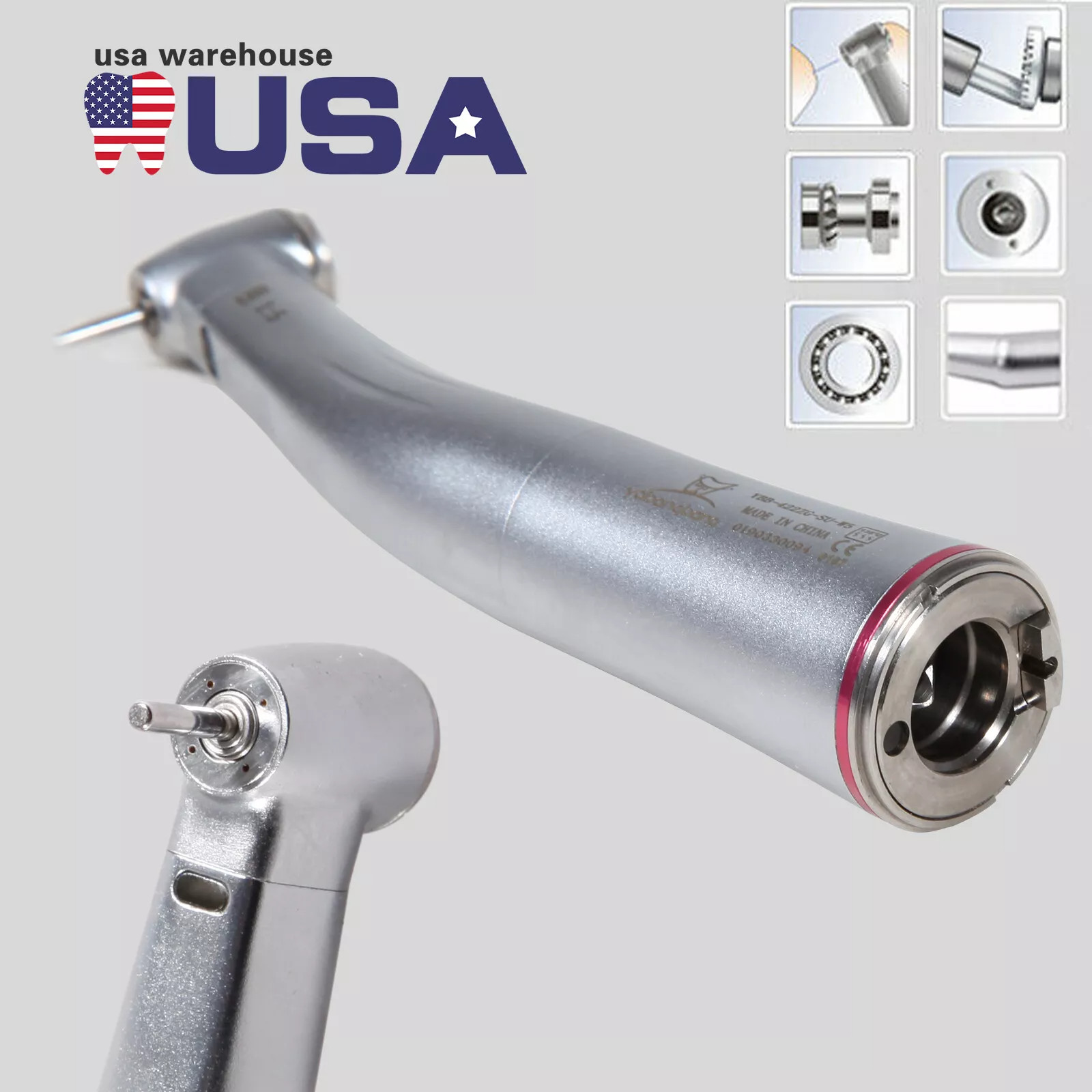 Dental 1:5 LED Contra Angle Increasing Handpiece Fit KaVo NSK Electric Motor USA