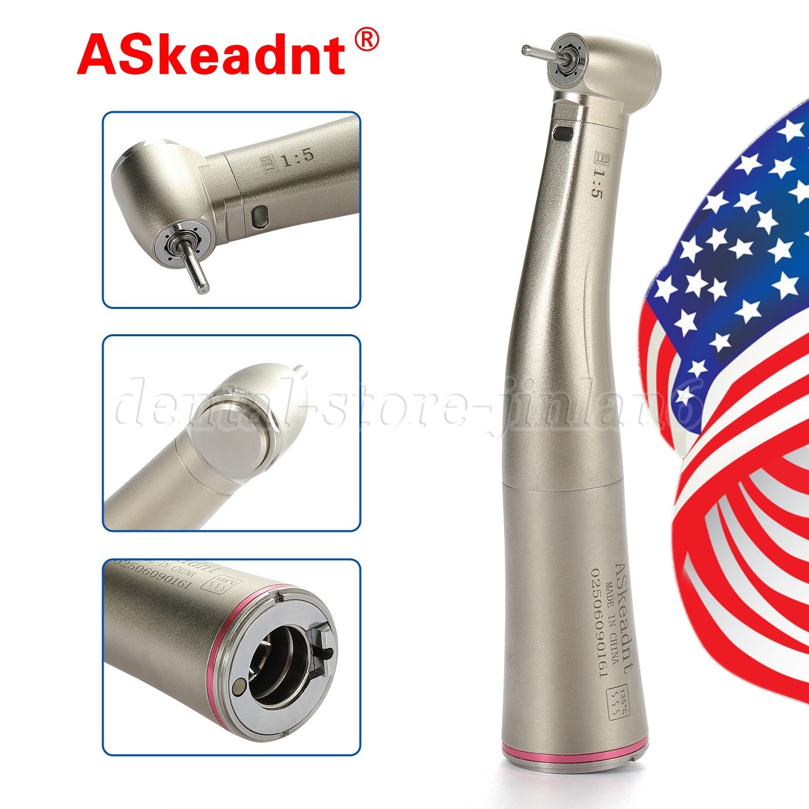 ASkeadnt Dental 1:5 Increasing Contra Angle Handpiece Fit E-type Motor