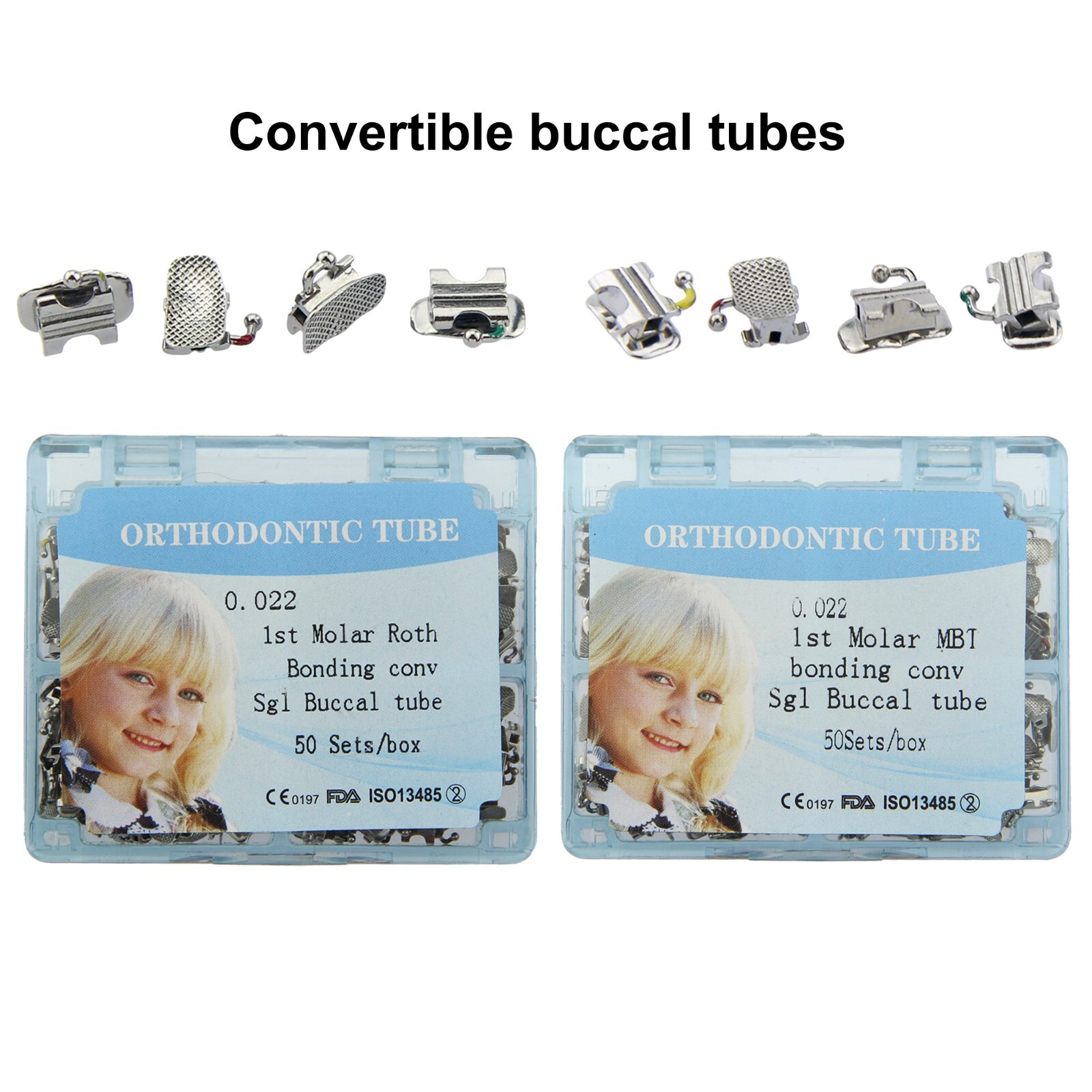 Tubo bucales de ortodoncia Dental Buccal Tube Convertible 1st Molar MBT Roth 022