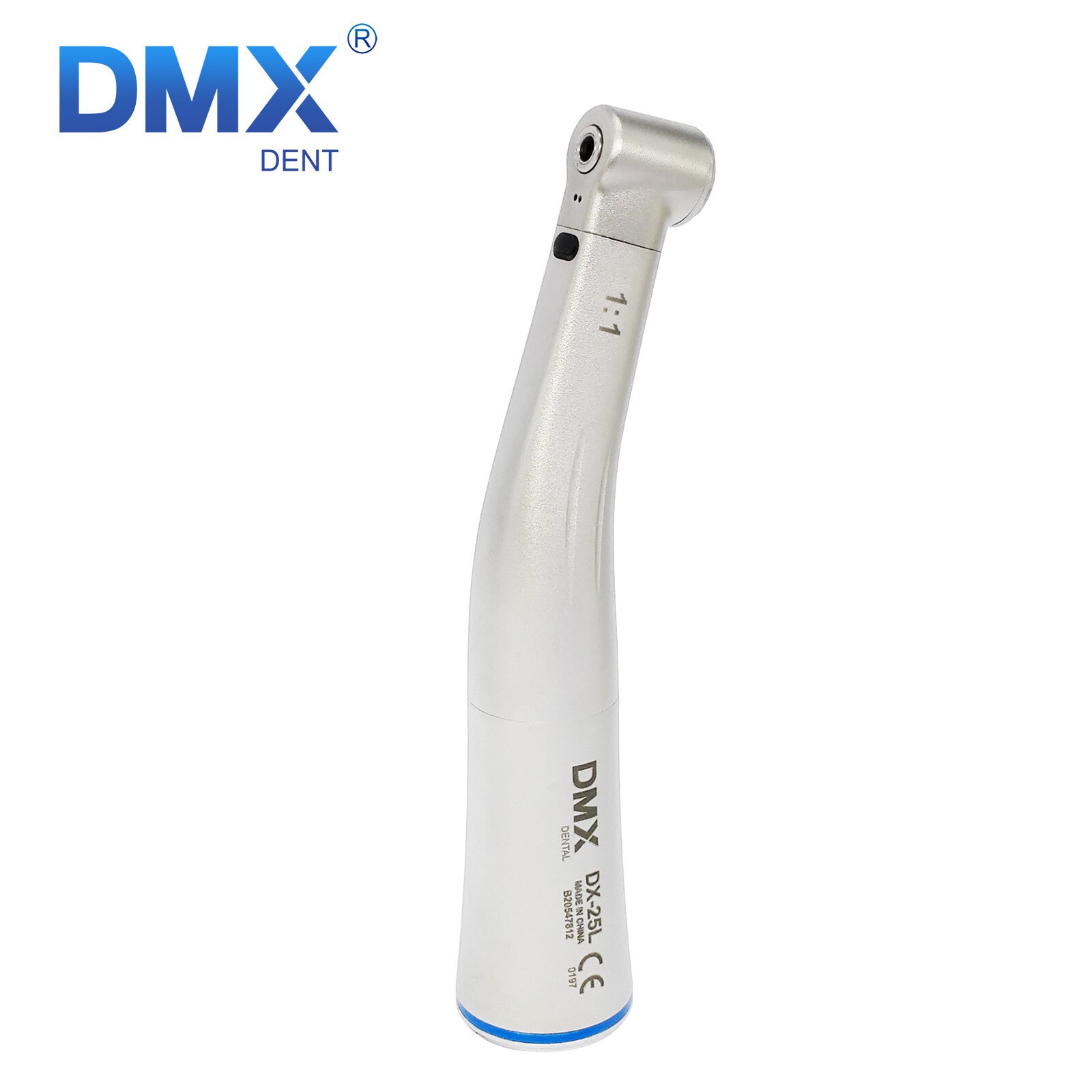 DMXDENT Dental 1:1 Fiber Optic LED Contra Angle Handpiece Low Speed Fit NS & K