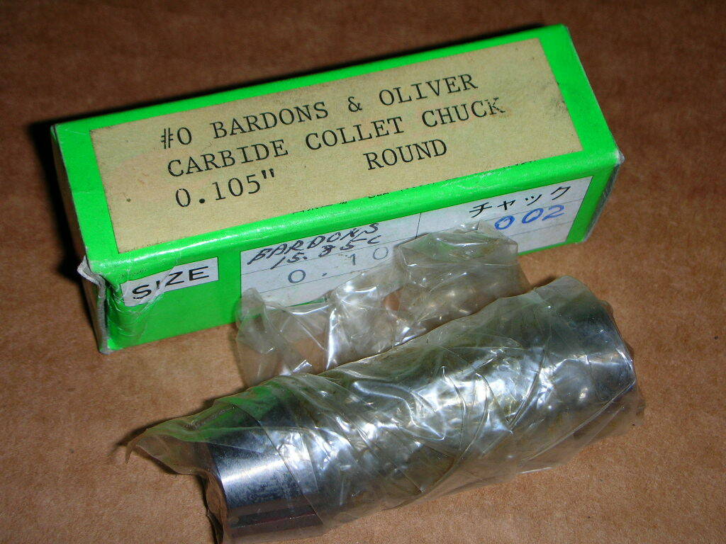 BARDONS & OLIVER #0 SIZE CARBIDE COLLET CHUCK ROUND OR SQUARE CHOICE OF MANY NOS