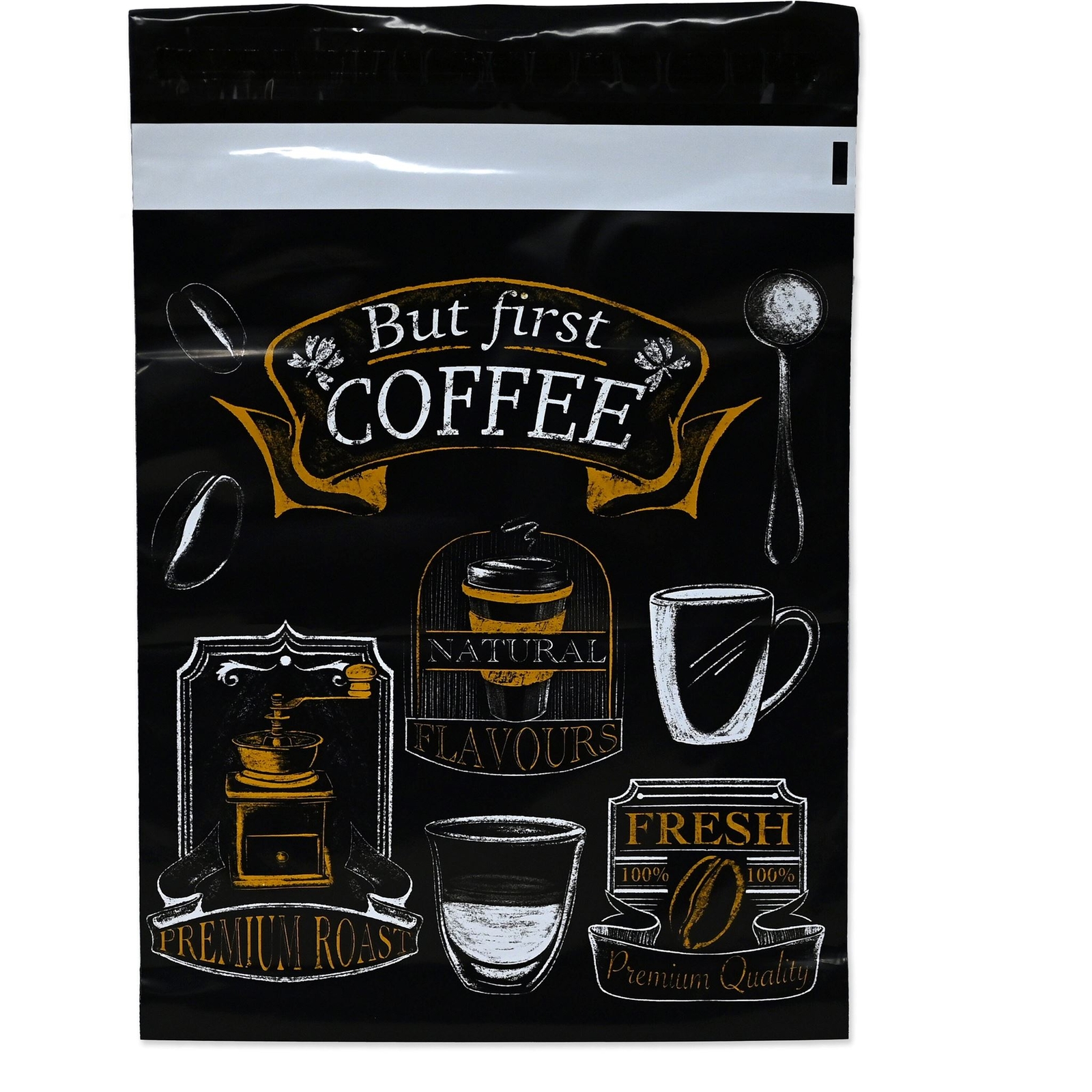 10×13 Inch Coffee Designer Mailers, Designer Self Sealing Shipping Mail Bags for