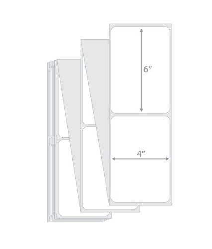 16000 Fanfold Direct Thermal Shipping Labels 4×6 Perforated for Zebra and Rollo