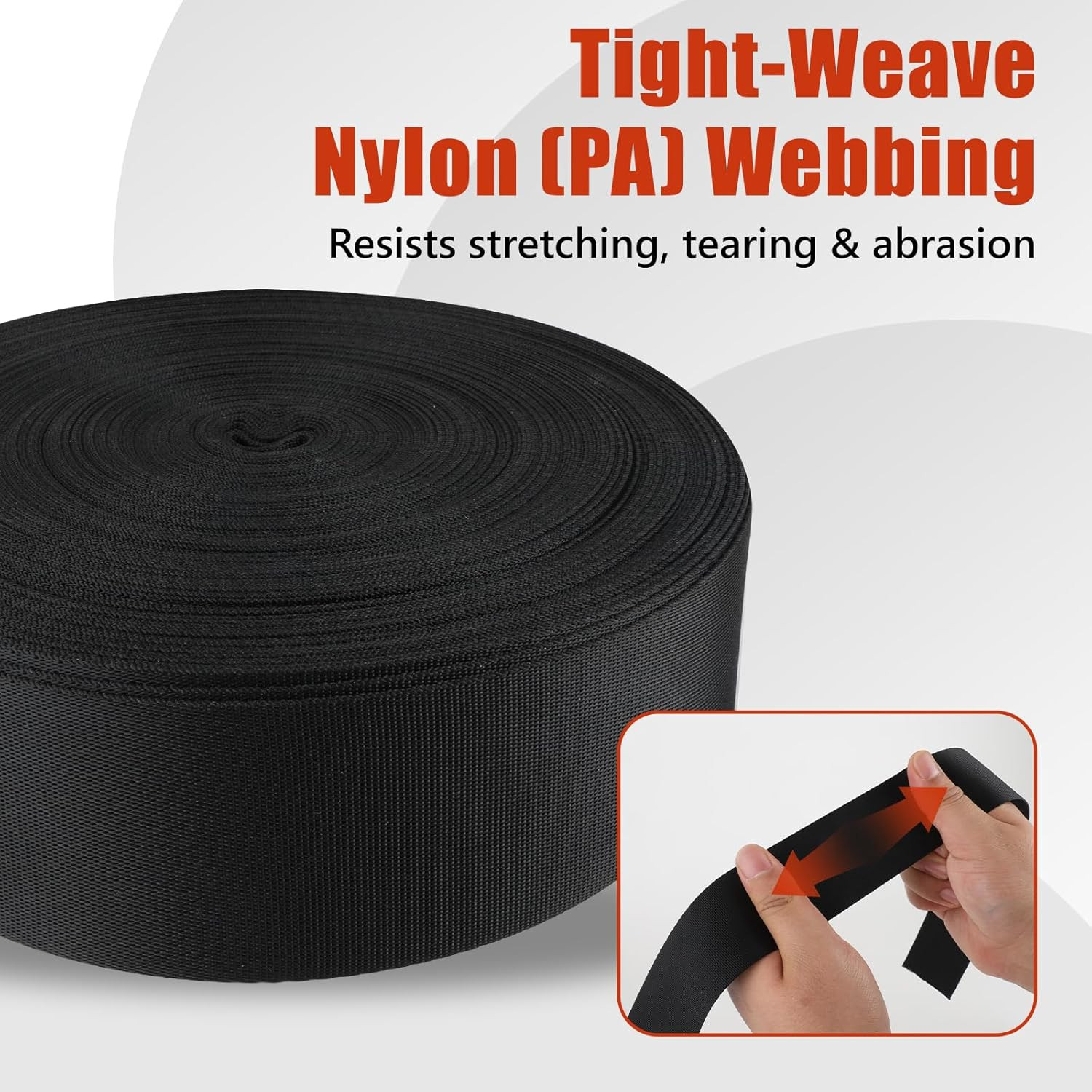 148Ft HVAC Duct Strap, Tight-Weave Nylon Duct Support Webbing, Heavy Duty Duct H