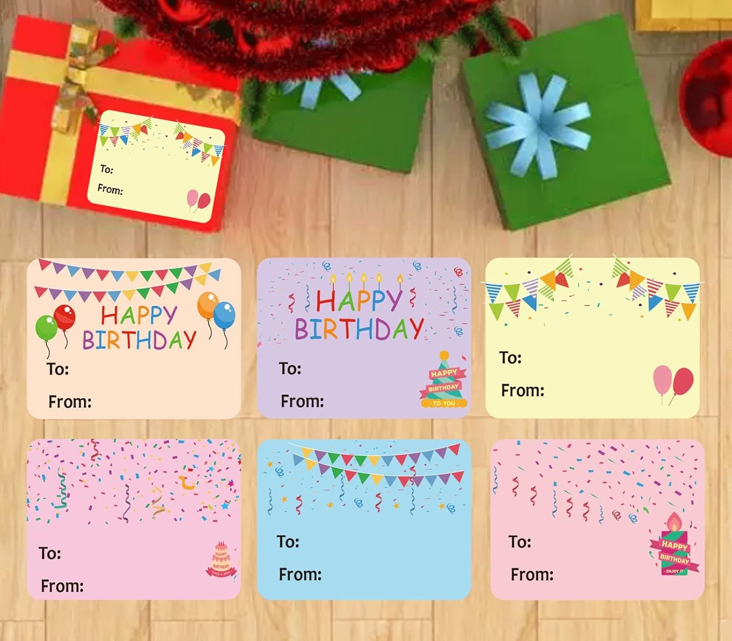 Happy Birthday Gift Tags Name Stickers 1.5 x 2 2×1.5 Inch, Rectangle