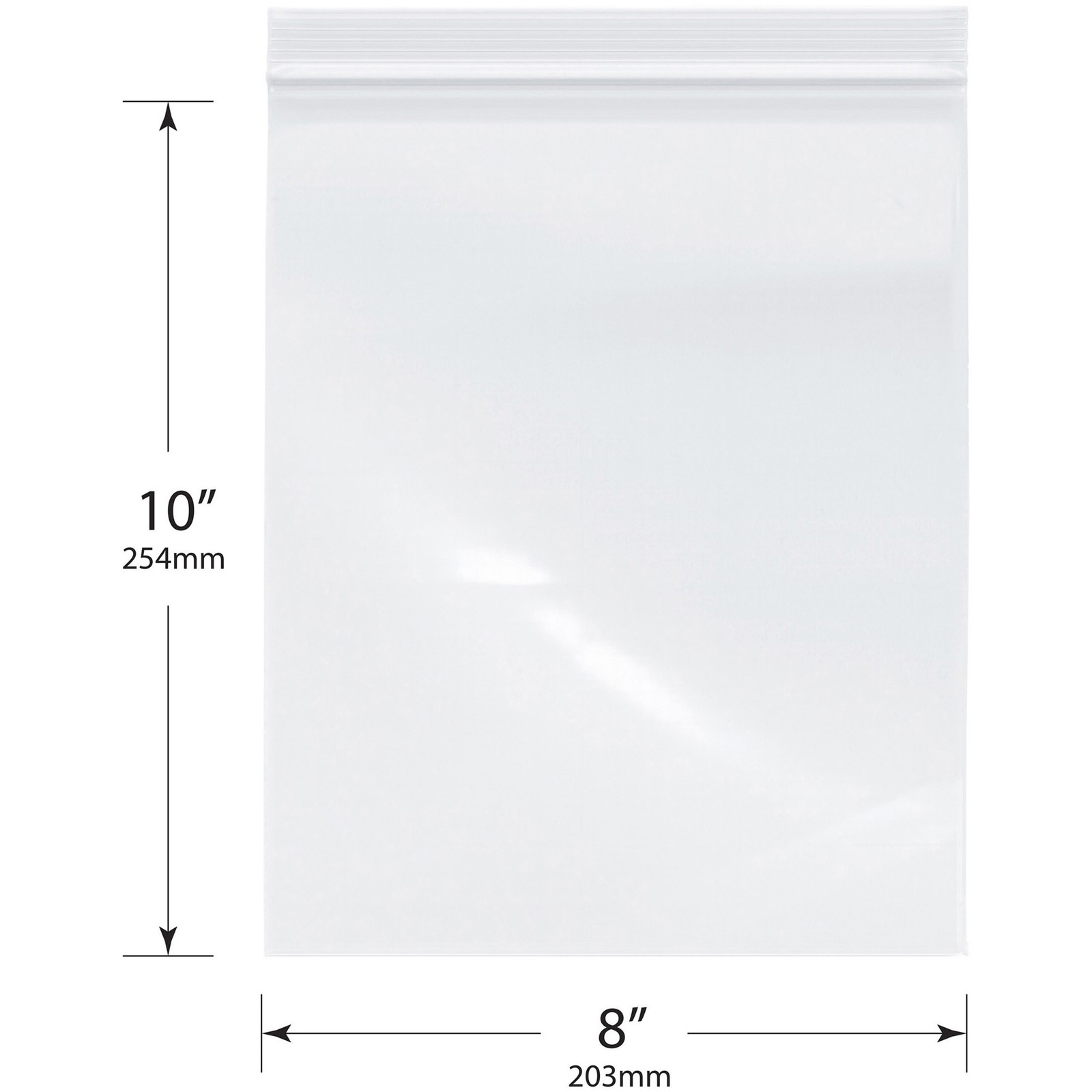 Plymor 8″ x 10″, 6 Mil Industrial Duty Zipper Reclosable Plastic Bags