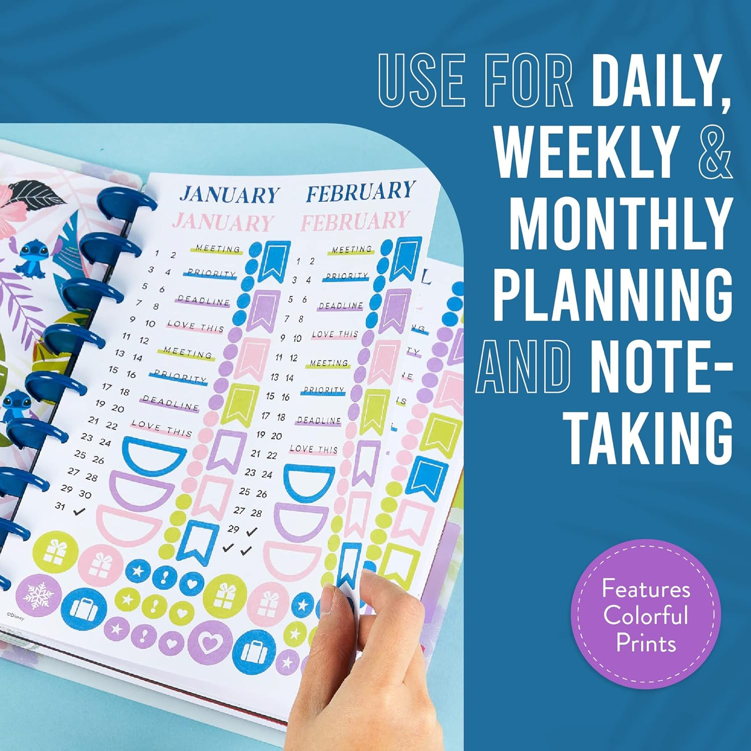 Happy Planner Disney Aloha Stitch Planner, Lilo and Stitch Notebook Planner for