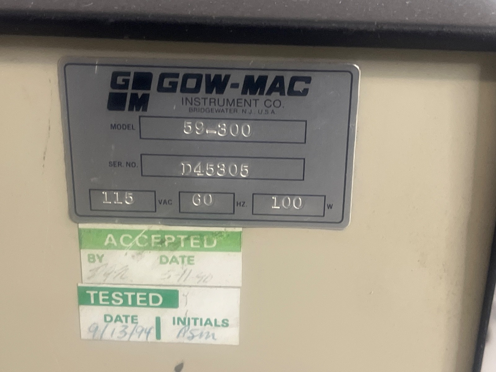 GOW-MAC Instrument Co. P-4 Sample Pump Model 59-300 | 115V 60Hz 100W | Lab GC