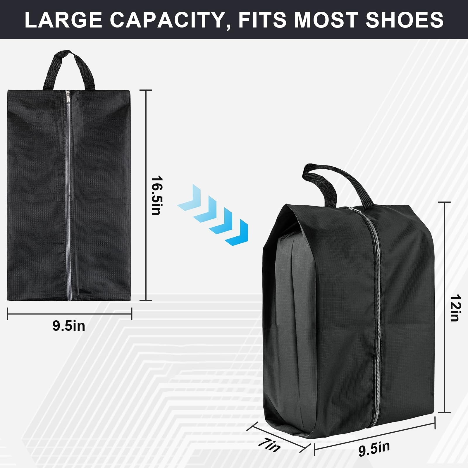 Shoe Bags for Travel, 4 Pack Extra Durable Travel Shoe Bags for Storage and P…