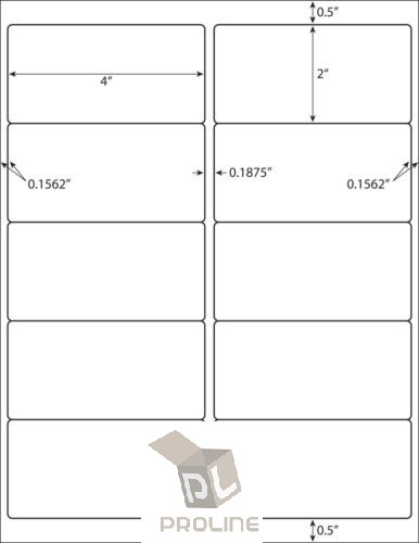 1000 Address Shipping Labels Laser Ink Jet 10 Per Sheet 4″x2″ 10UP 100 Sheets