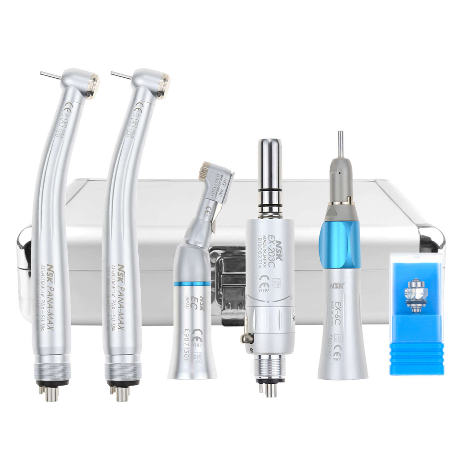 NSK Type Dental PANA MAX PUSH High Speed Handpiece+Low Speed EX203C+AL-BOX 4H CE
