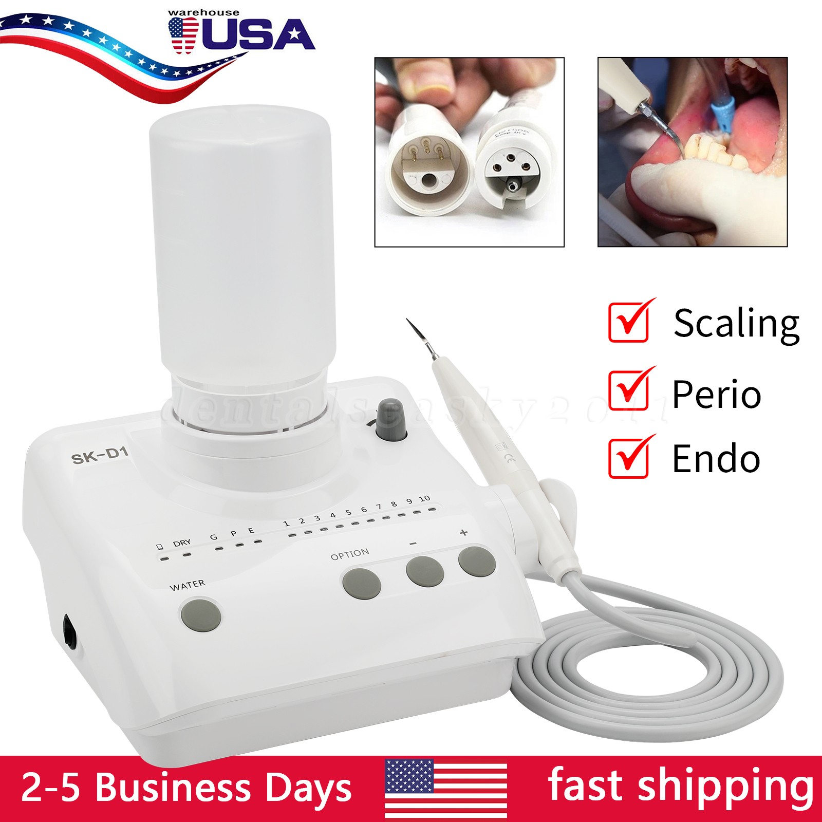 Dental Ultrasonic Piezo Scaler+Handpiece Bottles Fit DTE SATELEC Model:SK-D1