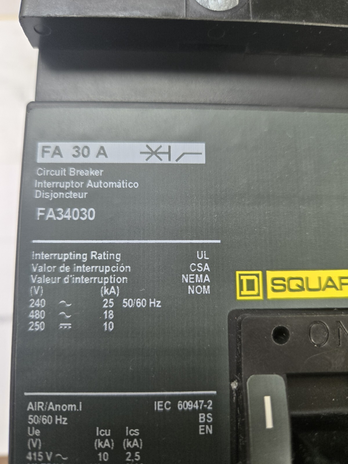 FA36030 SQUARE D NEW NO BOX (11 AVAILABLE) FREE SHIPPING
