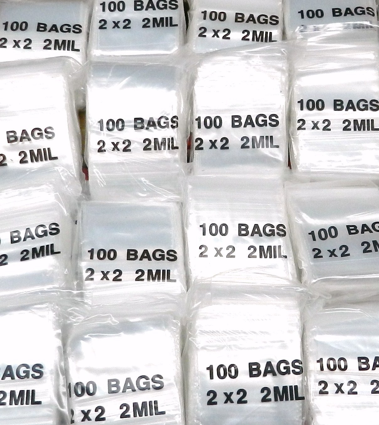 10000 Zip Bags 2 x 2″ Clear Reclosable Slide Seal Lock 2MIL 10,000 2×2 Baggies