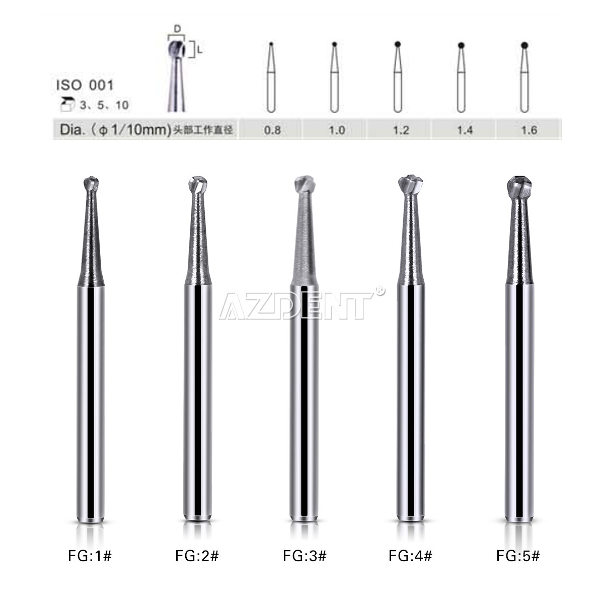 Dental Slow Low Speed Handpiece Contra Angle 1:1 Fit FG Burs 1.6mm
