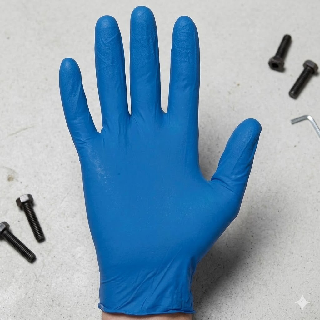 Ansell 92-675 TouchNTuff Nitrile Gloves Blue Textured Size M Box of 100 Protecti