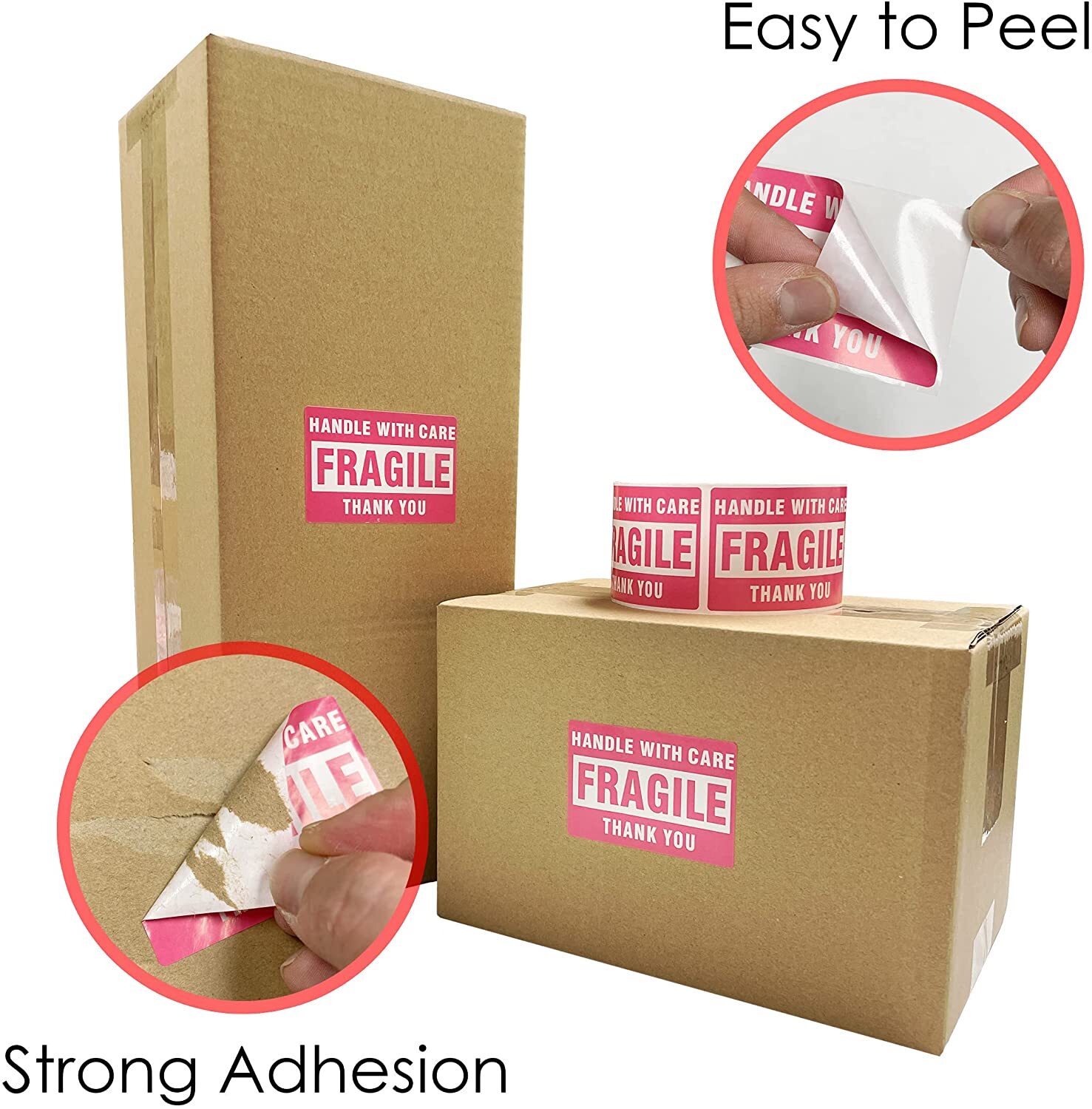 2000 Fragile Stickers 2×3 Handle with Care Thank You Warning Labels Mailing US