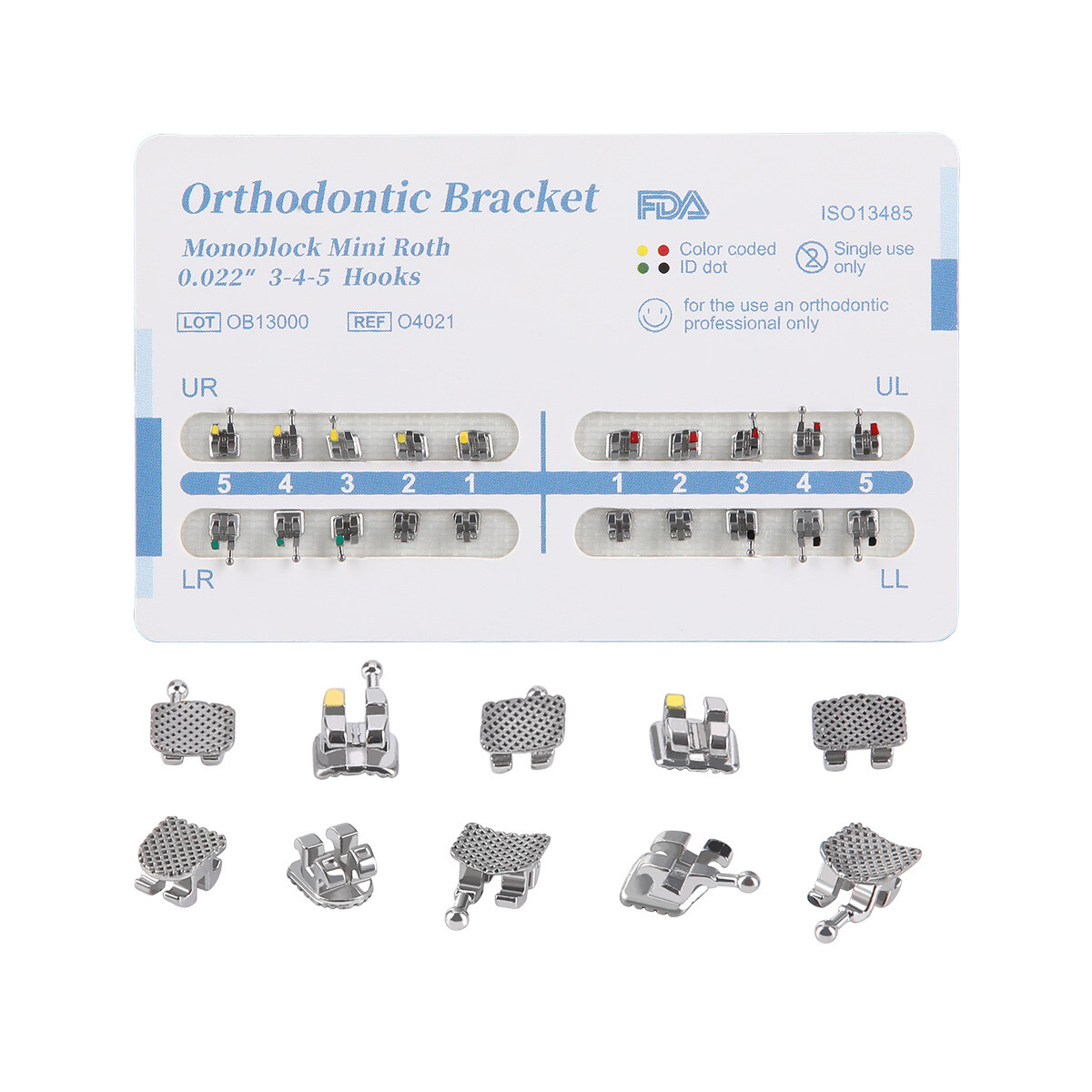 Dental Orthodontic Brackets Braces Mini MBT Roth.022 Hook 345 /NITI Arch Wires