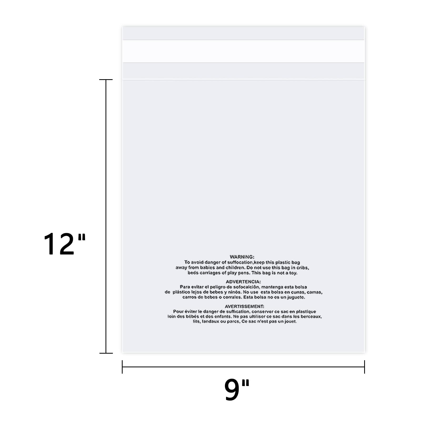 WEPOLY 9×12 Clear Self Seal Poly Bags 1000 Pcs Packaging Shipping Clothing