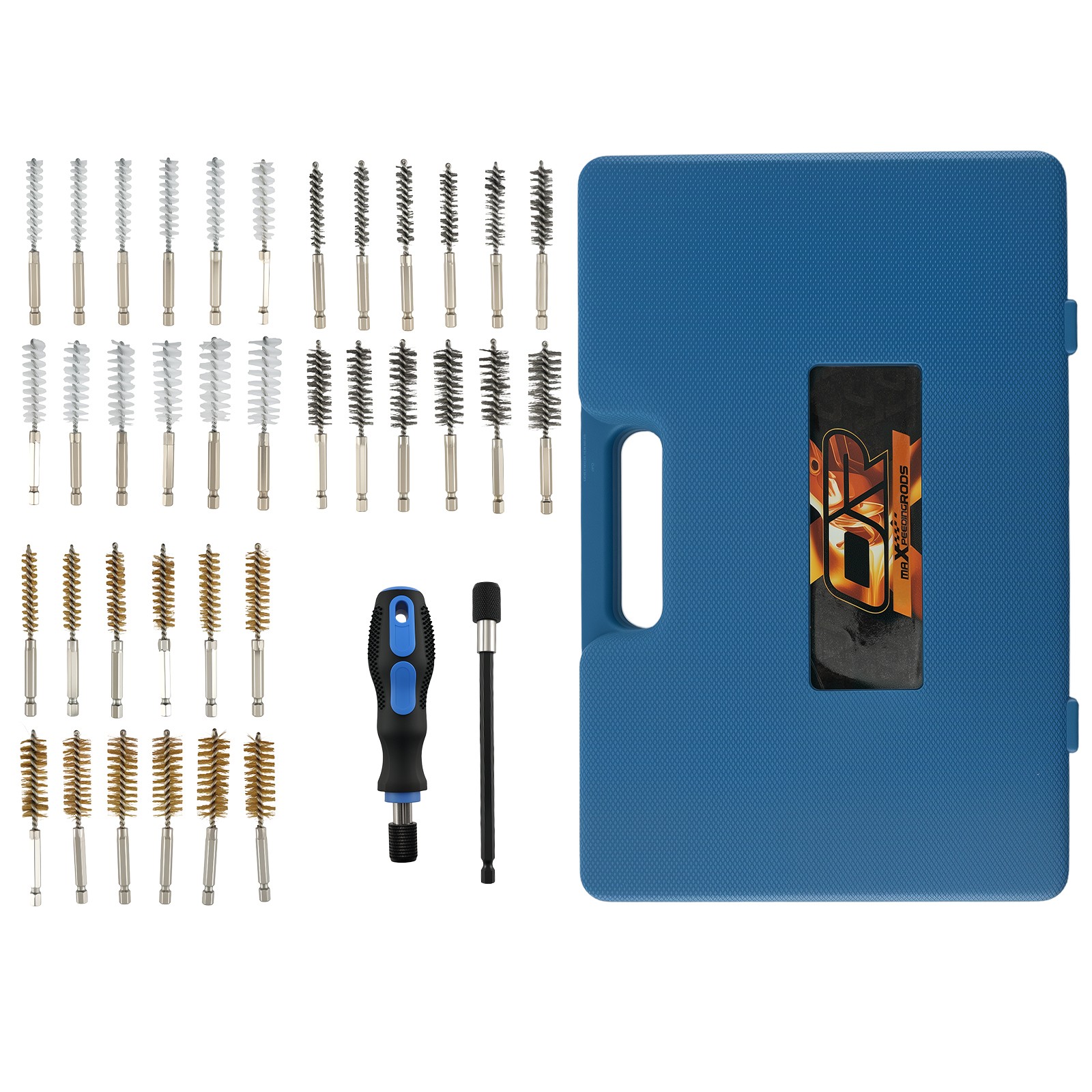Drill Wire Brush Kit Steel Brass Nylon for Cleaning Terminals 1/4″ Hex 36pc