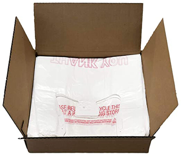 THANK YOU T-Shirt Bags 11.5″ x 6.5″ x 21″ White Plastic Shopping bag 50 – 1000