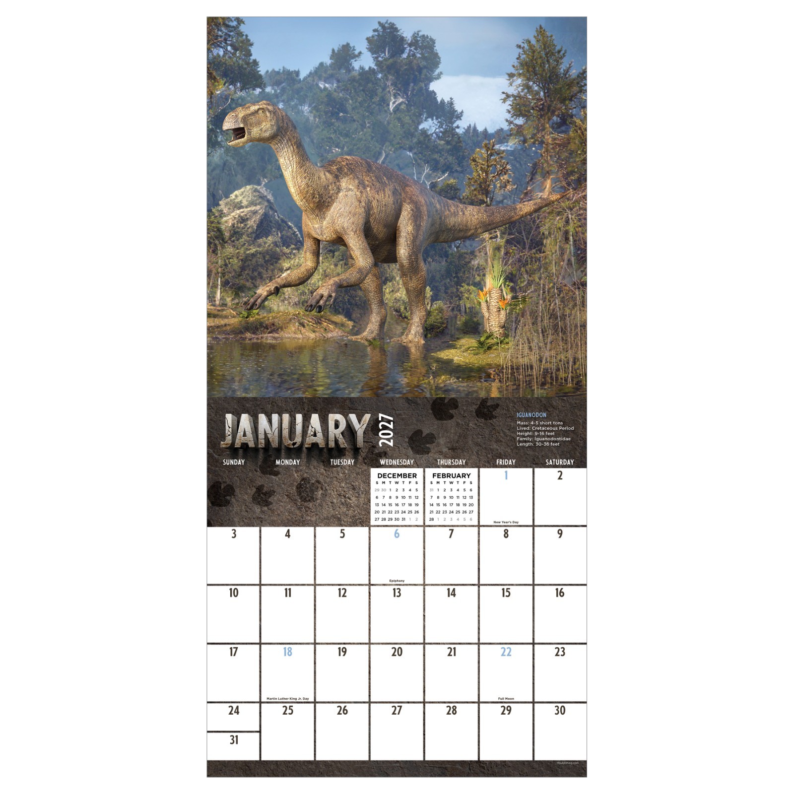 2027 Dinosaurs Wall Calendar