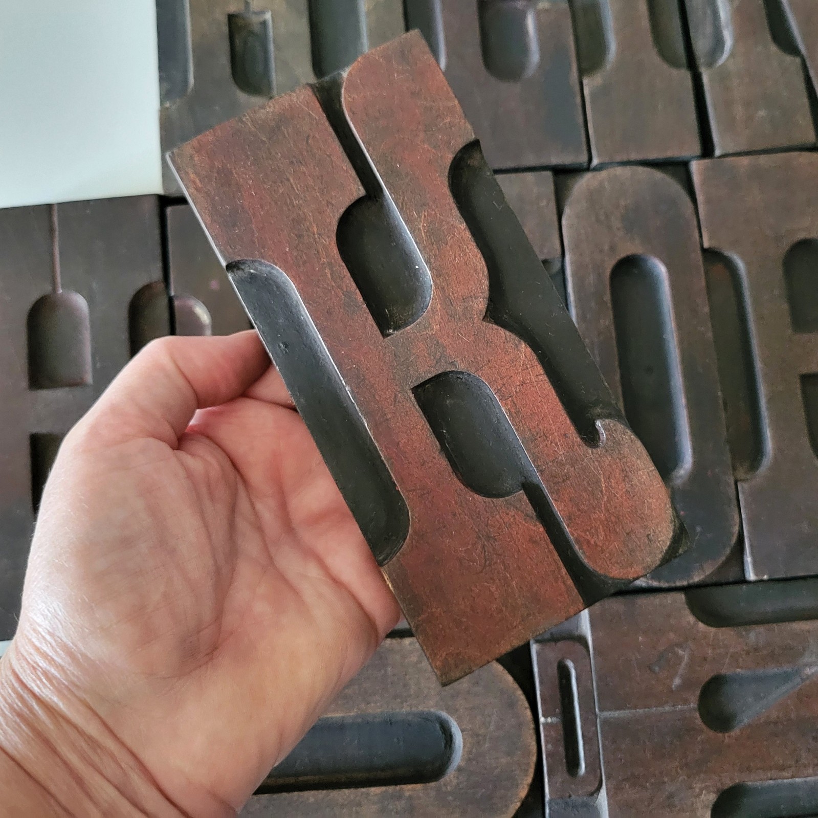 Antique Wood Type Letter Blocks Russian Empire Industrial decor Vintage Alphabet