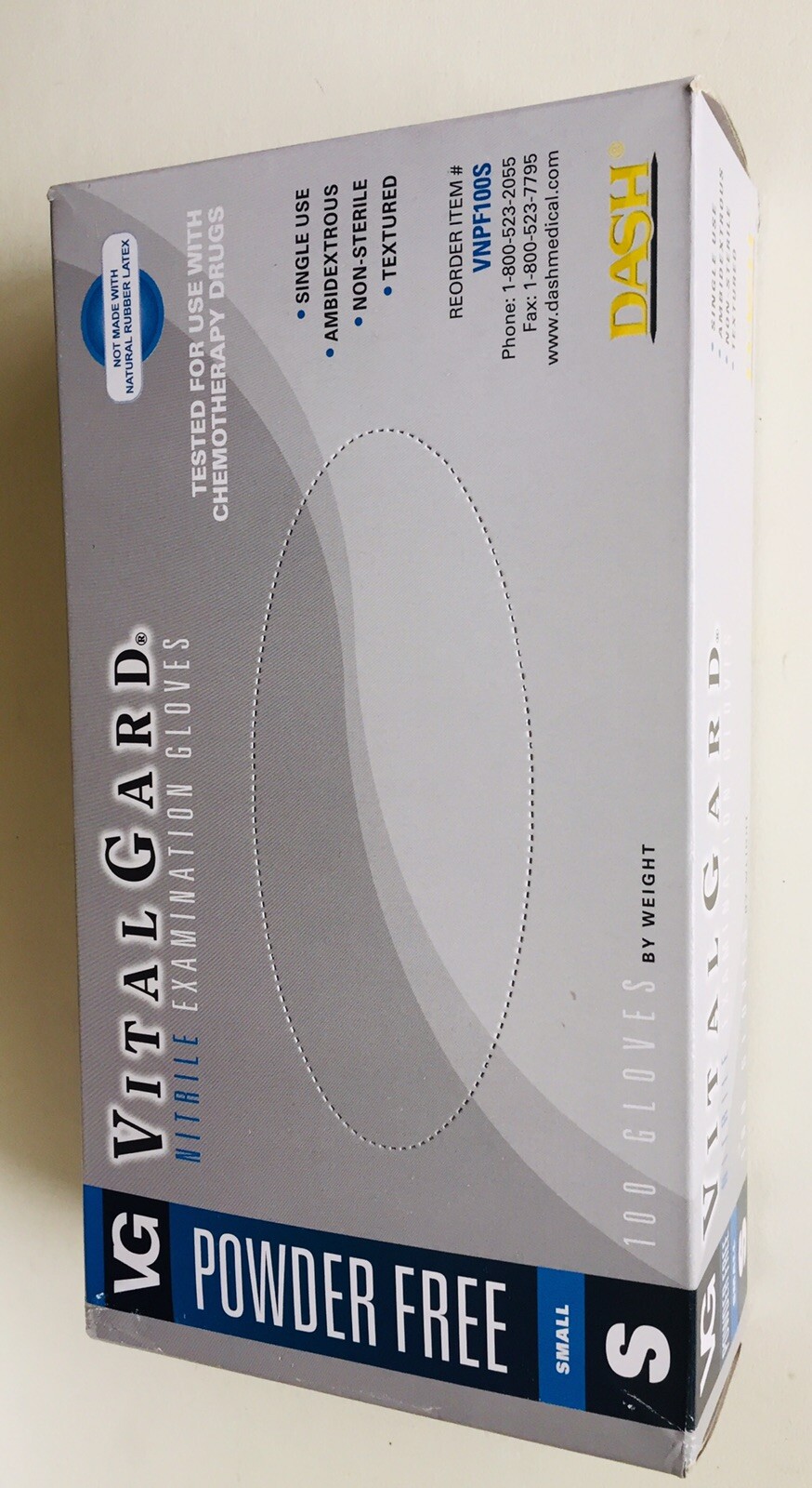Vital Gard Nitrile Gloves SIZE S /Small ONE BOX OF 100 Gloves