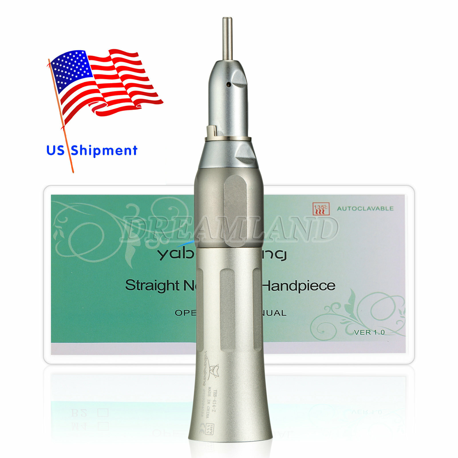 Dental Low Speed Handpiece 1:1 Direct drive Straight Nose Cone Fit NSK