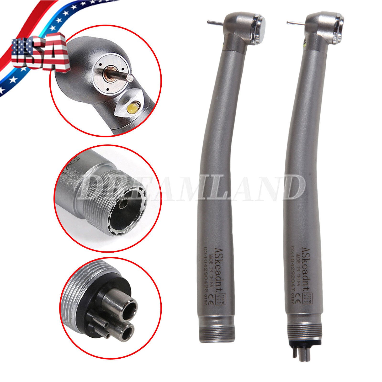 Estilo NSK Dental LUZ LED Pieza de mano de alta velocidad 2/4 Hoyo 3 rociar