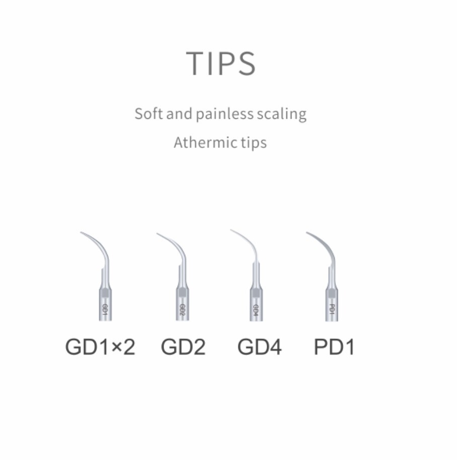 DTE Dental Ultrasonic Piezo Scaler Tips 2x GD1, GD2 GD4 PD1 Assorted Kit