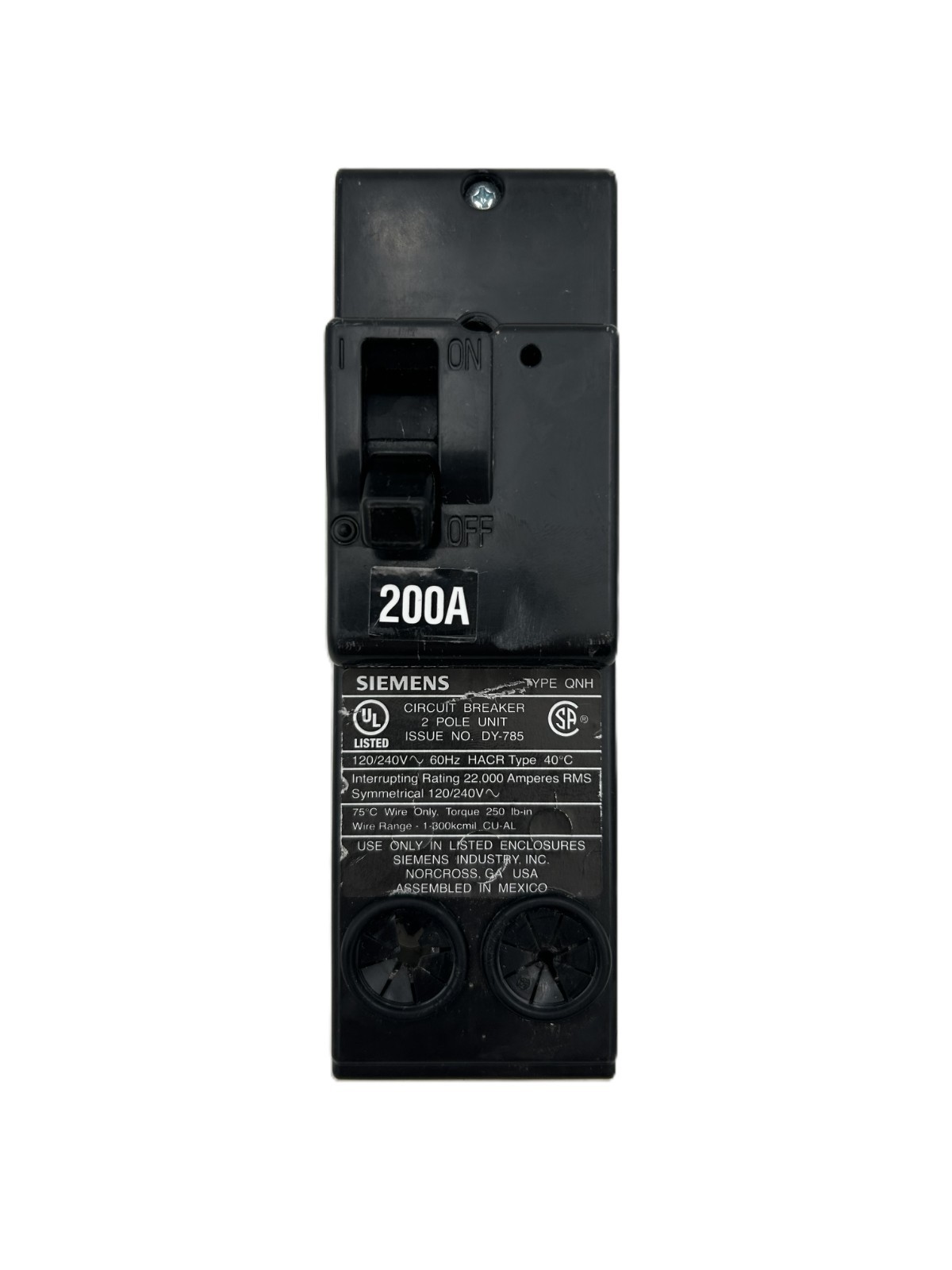 Siemens QN2200H Circuit Breaker 200A 2-Pole 120/240V